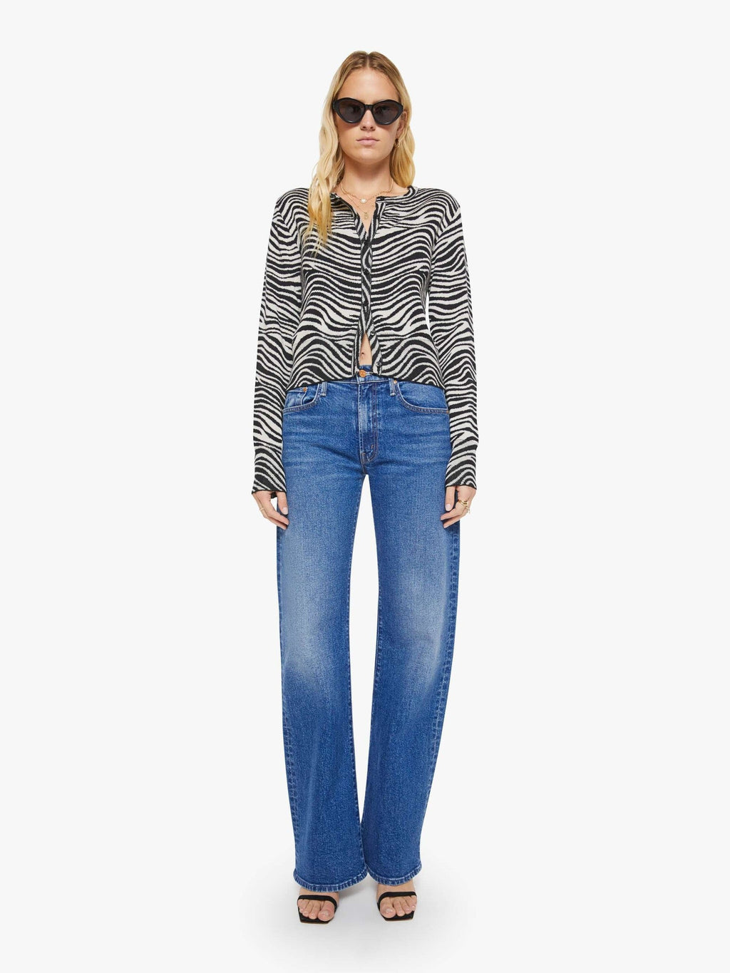 Mother Denim SPRWMN Baby Cardigan ZEBRA
