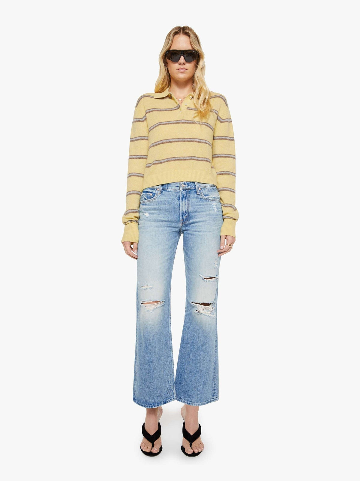 Mother Denim Eterne Barrett Sweater BUTTER STRIPE
