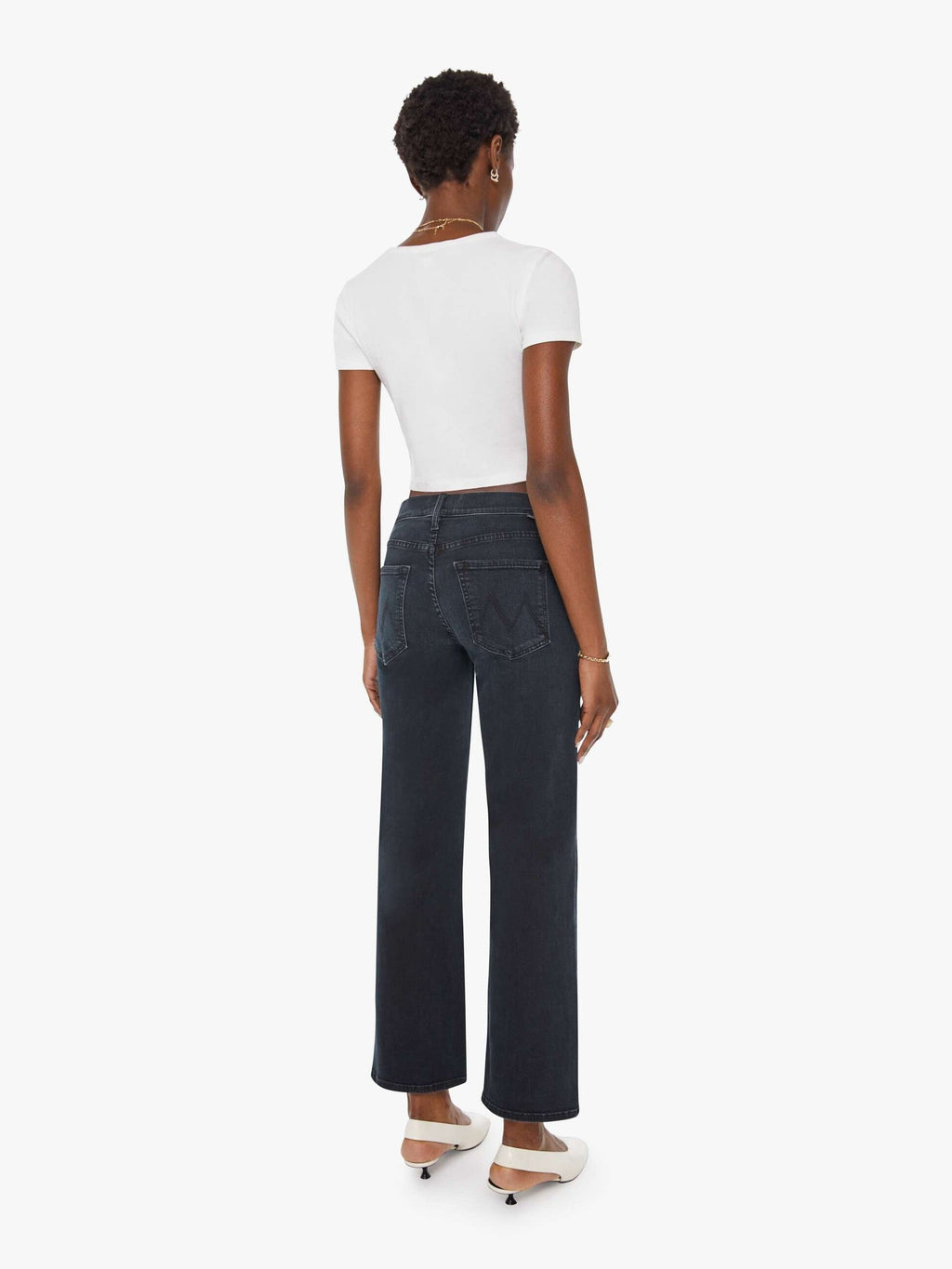 Mother Denim The Mid Rise Zip Rambler Ankle Black