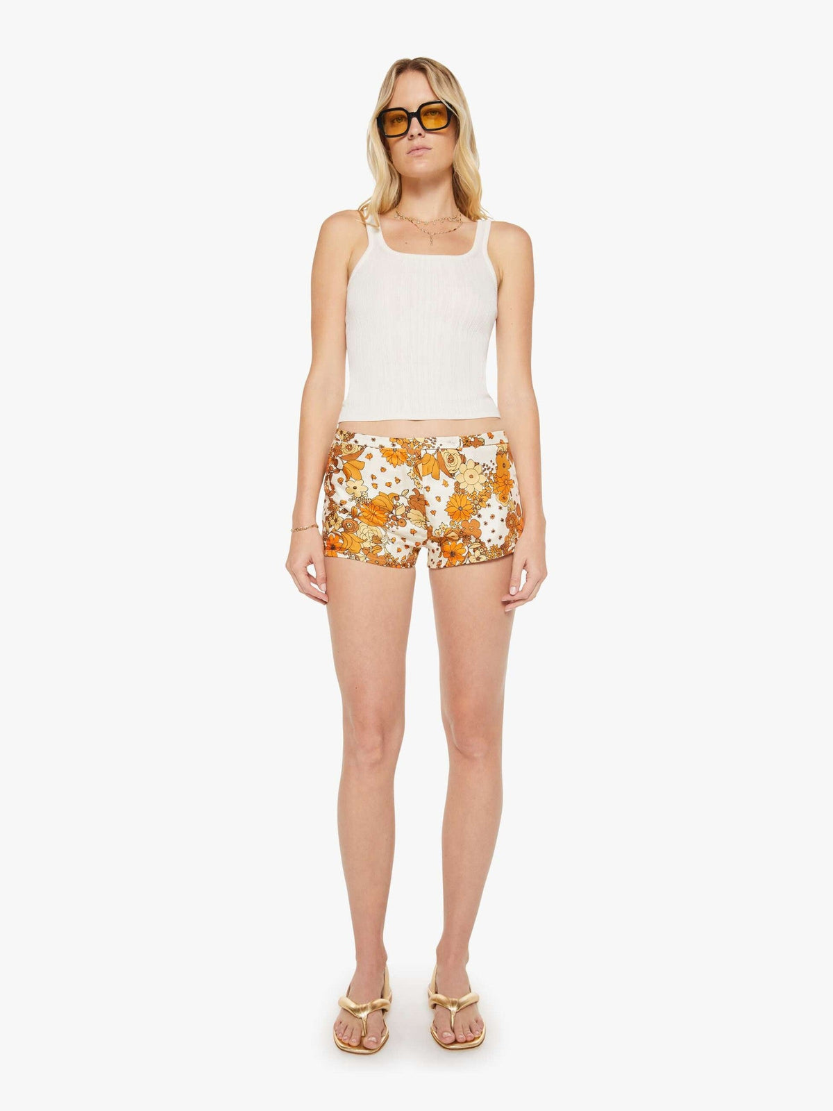 Mother Denim La Prestic Ouiston Boop Shorts FLOWER POWER