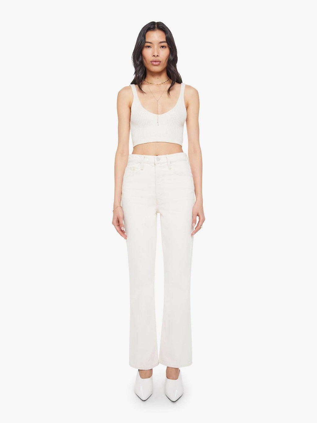 Mother Denim The Scooter Skimp White (Natural)