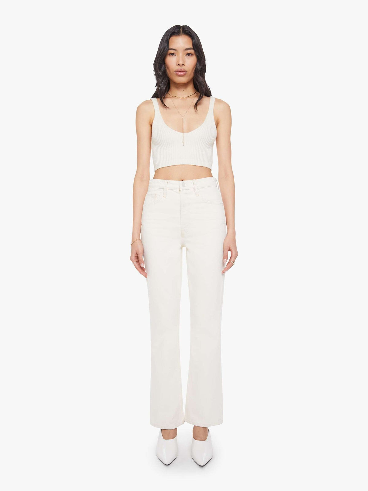 Mother Denim The Scooter Skimp White (Natural)