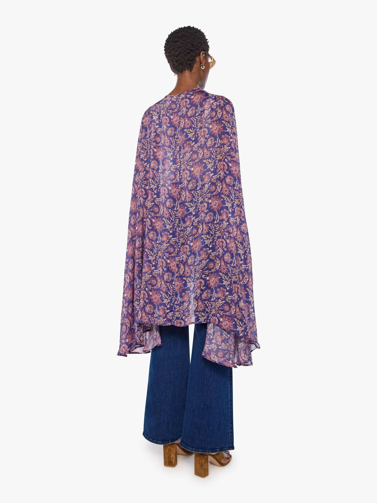 Mother Denim Natalie Martin Karis Long Cape ARTICHOKE MARINER