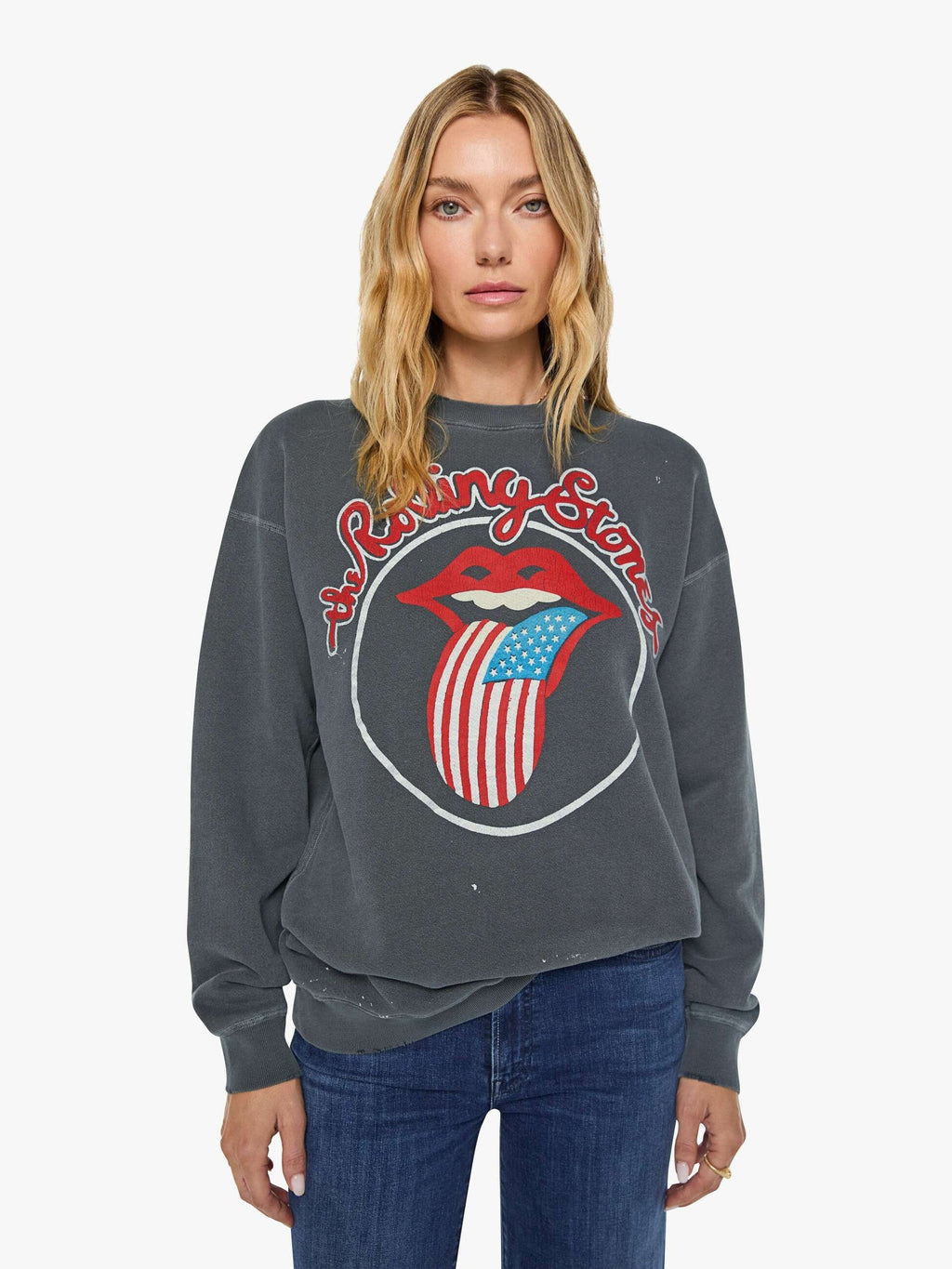 Mother Denim MadeWorn Rolling Stones Sweatshirt DUSK