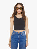 Mother Denim Eterne Cropped Scoop Neck Tank Black