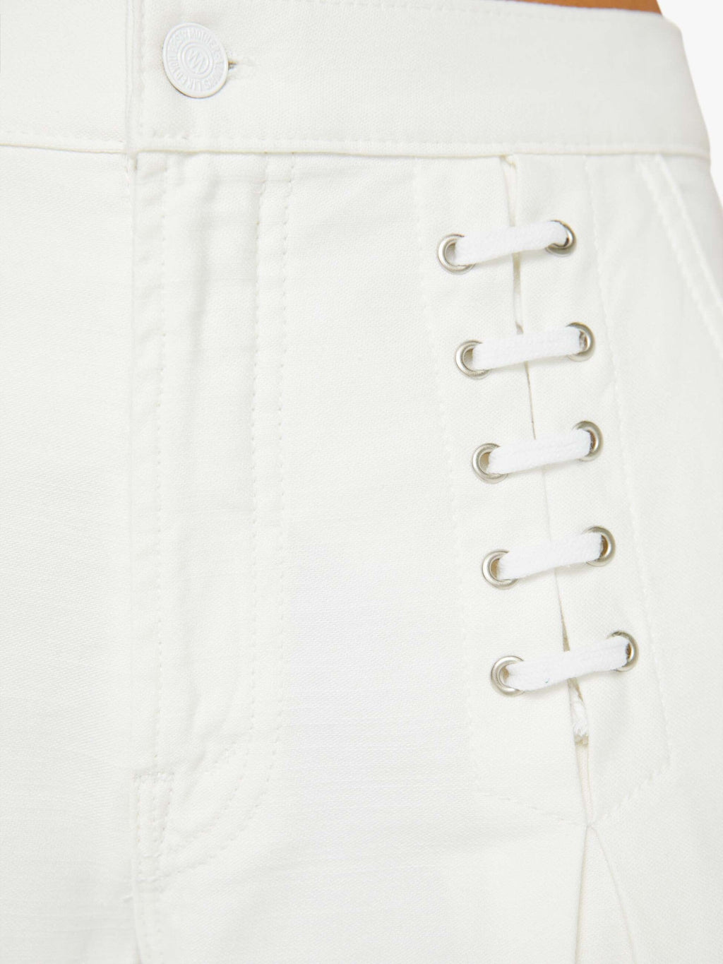 Mother Denim The Undercover Lace Up Sneak White