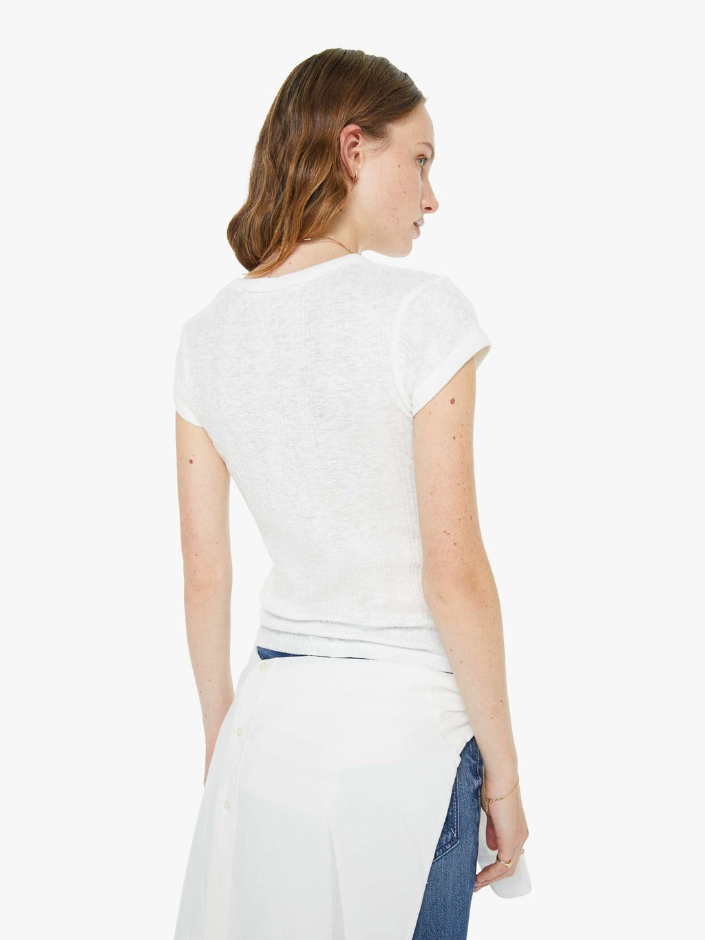 Mother Denim The Tux Sidestepper Sneak Fray Double Take