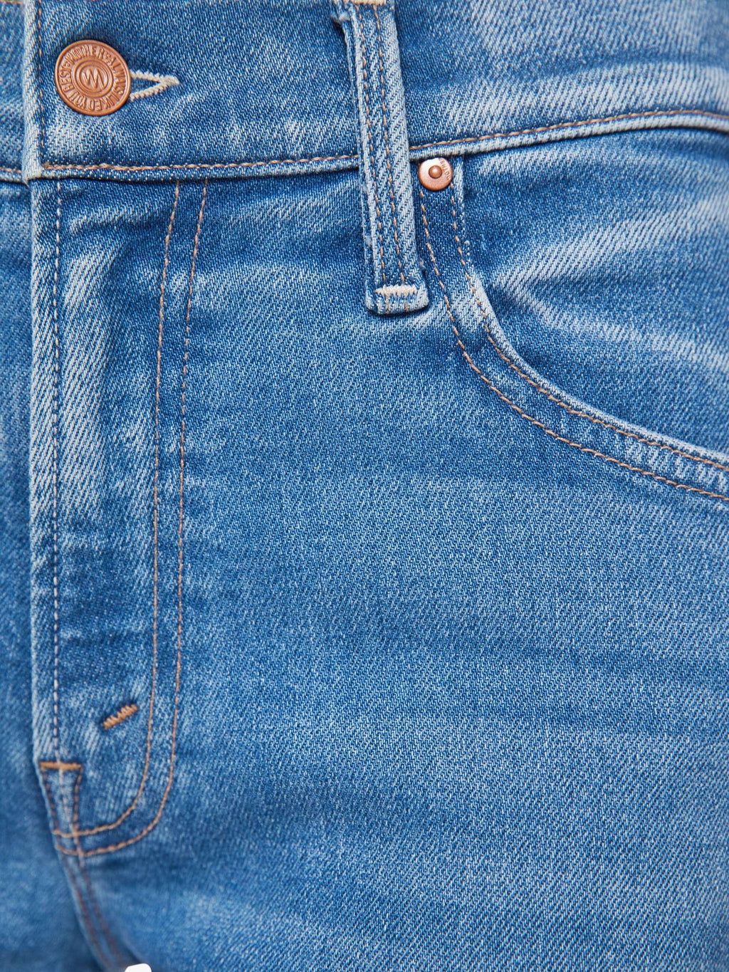 Mother Denim The Mid Rise Rambler Zip Ankle Blue (Medium)