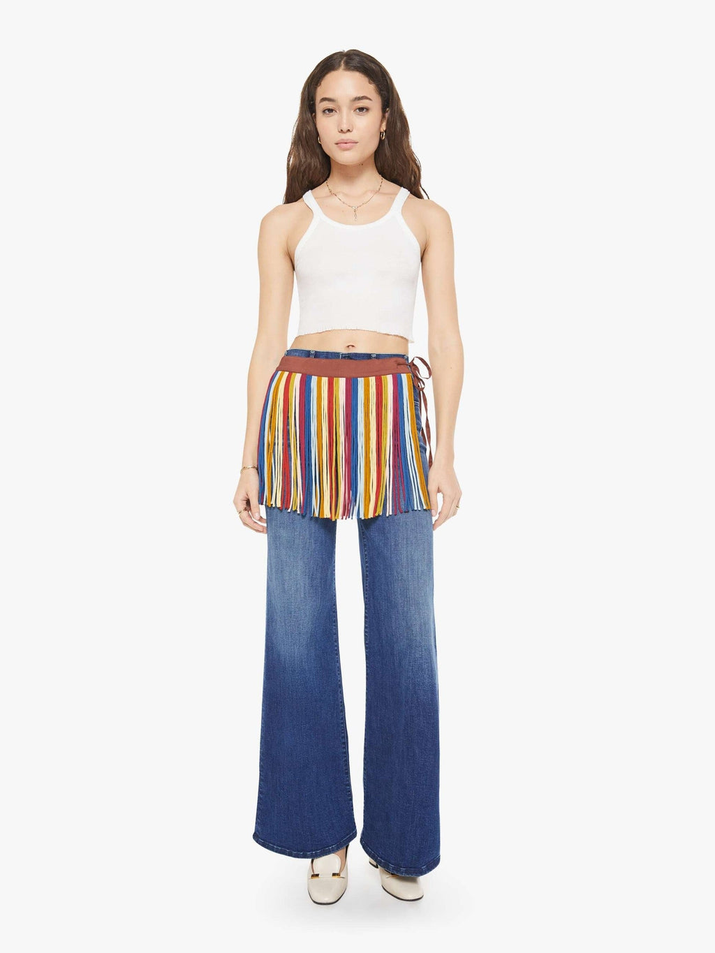 Mother Denim Alix of Bohemia Tessa Skirt CANDY FRINGE