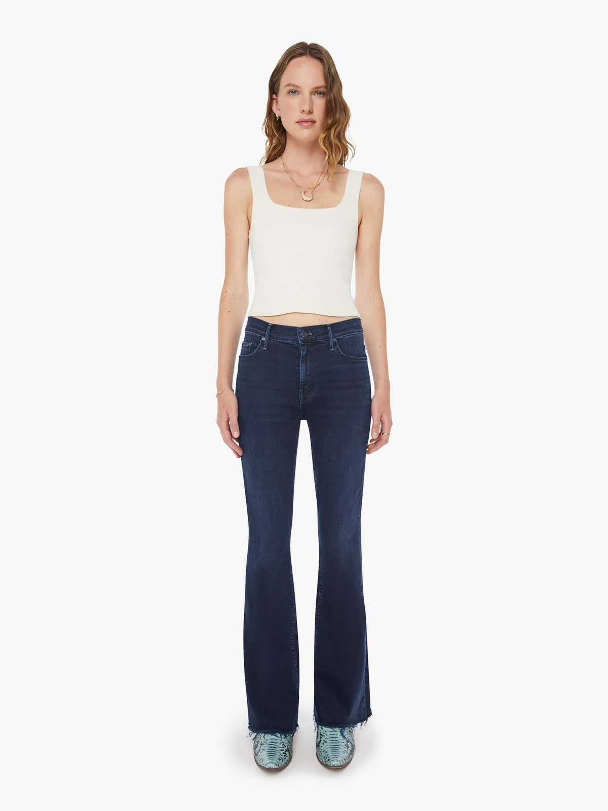 Mother Denim The Weekender Fray Blue (Medium)