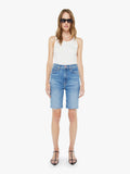 Mother Denim High Waisted Rider Bermuda Short Fray Float My Boat
