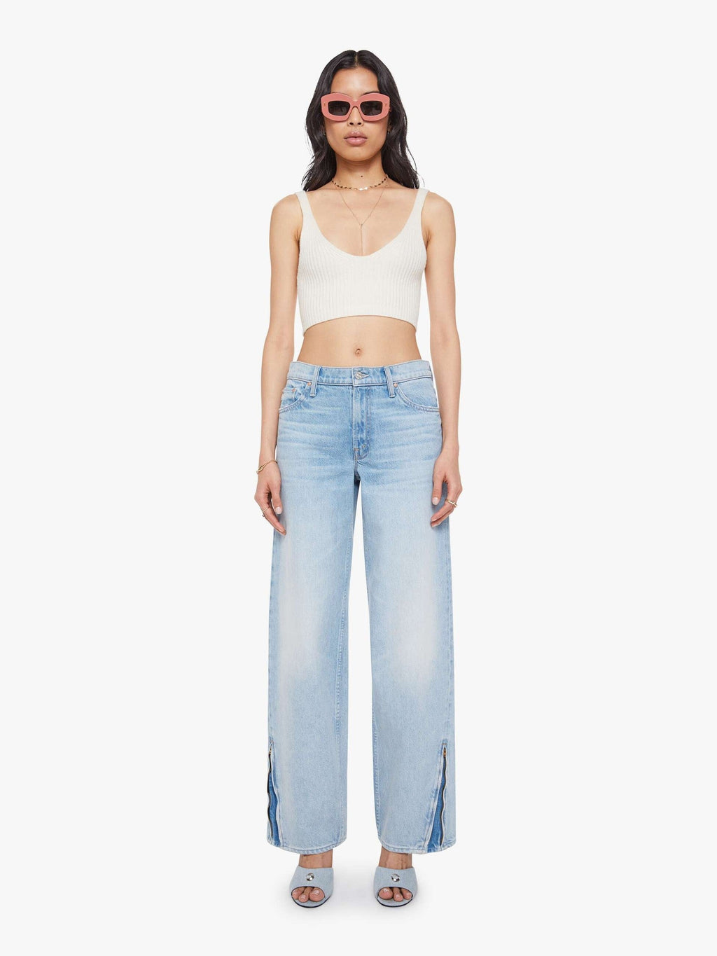 Mother Denim The Zip Raquette Cardigan Fluff Back