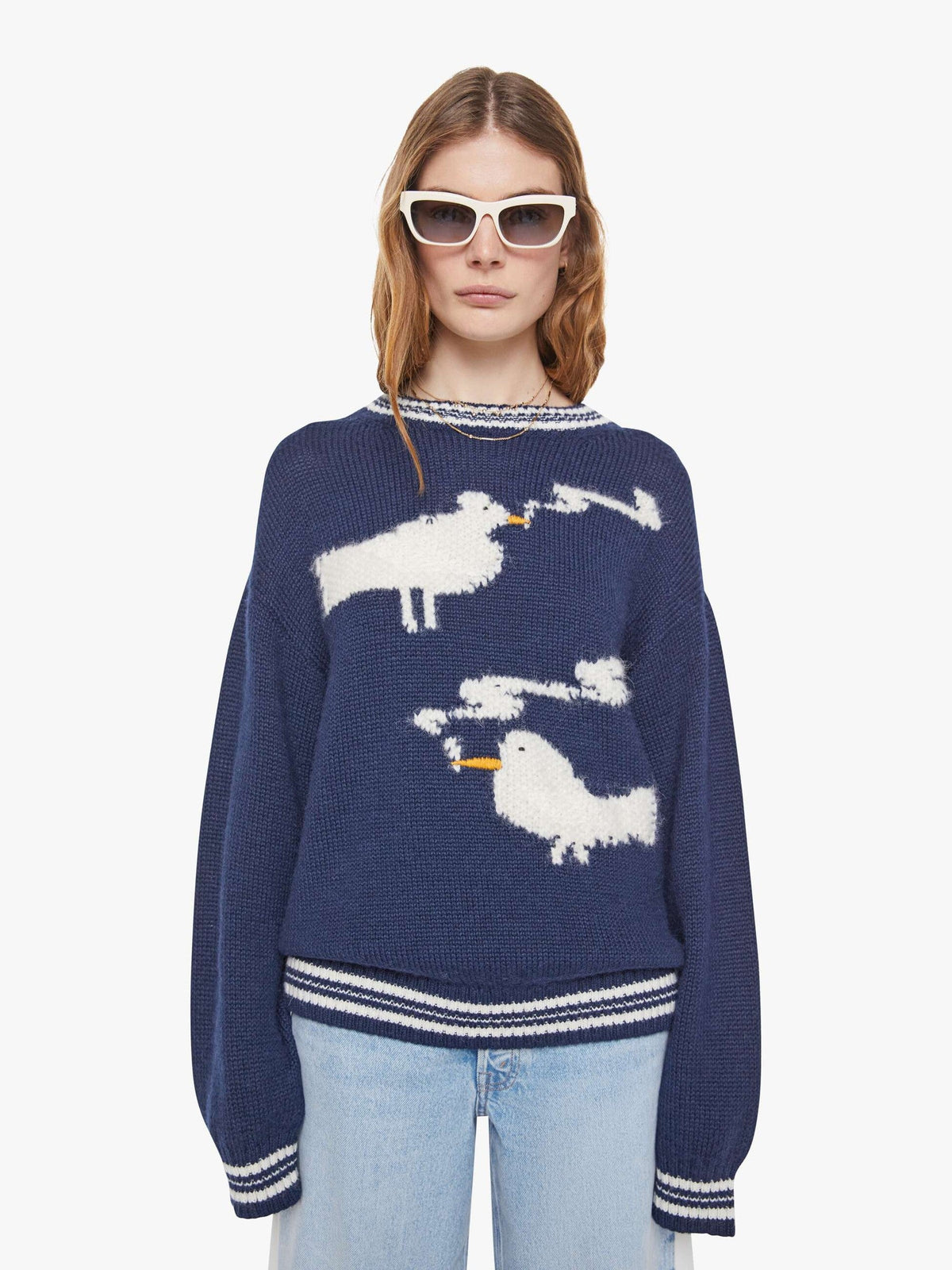 Mother Denim The Oversized Jumper Blue (Navy)