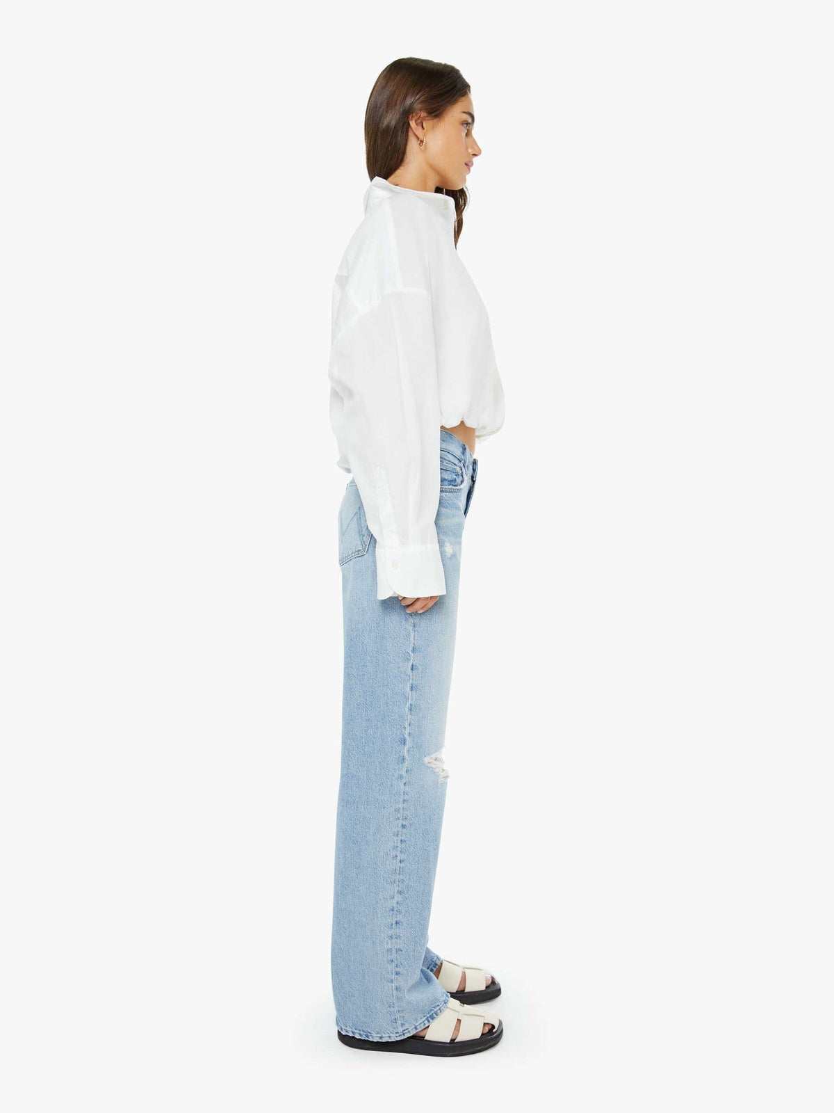 Mother Denim The Flirt Squad Antique White