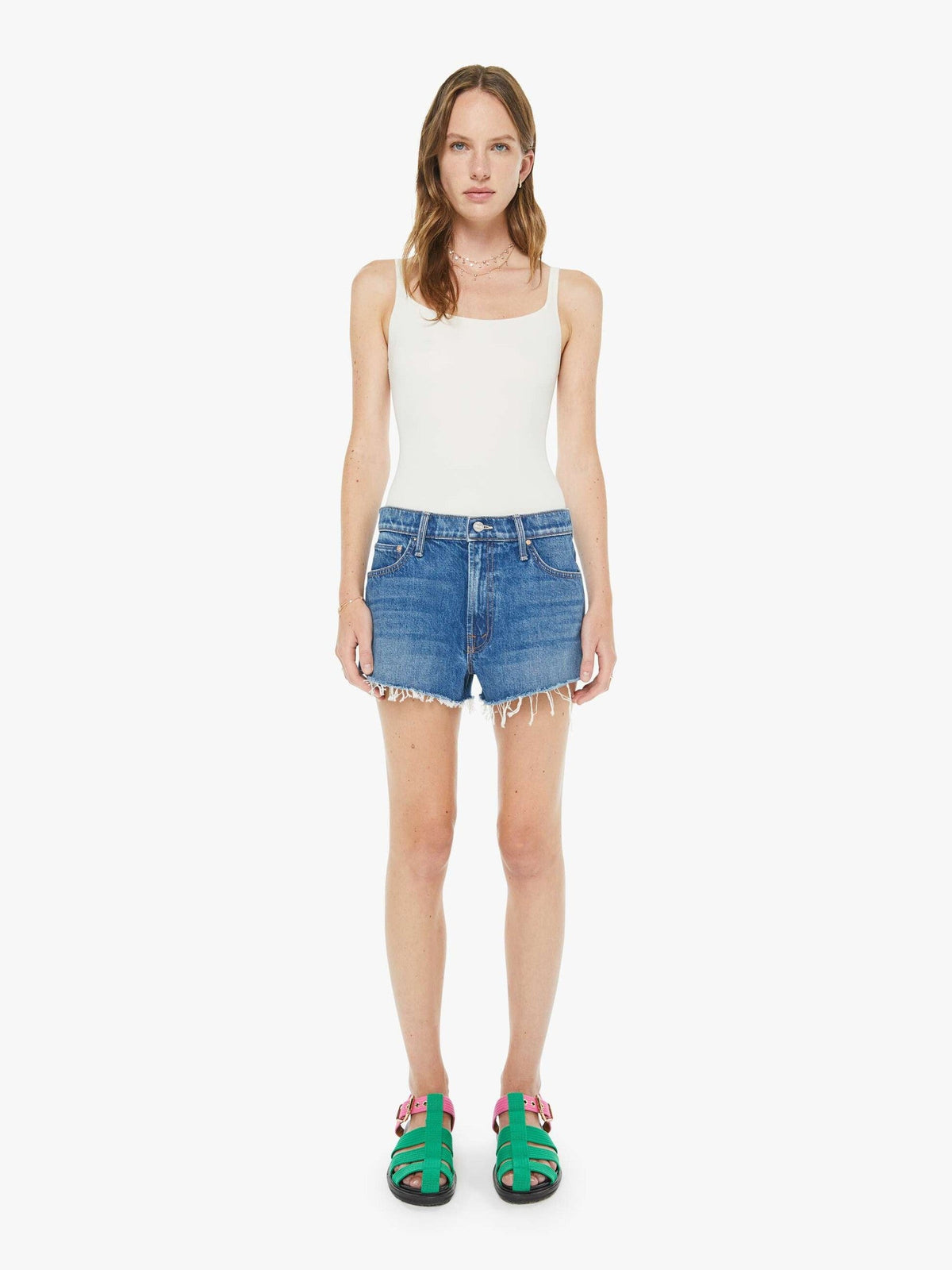 Mother Denim The Dodger Short Short Fray Green Thumb