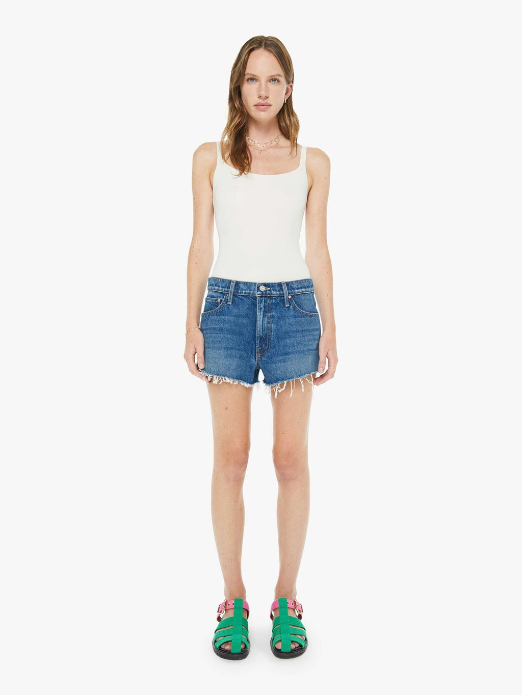 Mother Denim The Dodger Short Short Fray Green Thumb