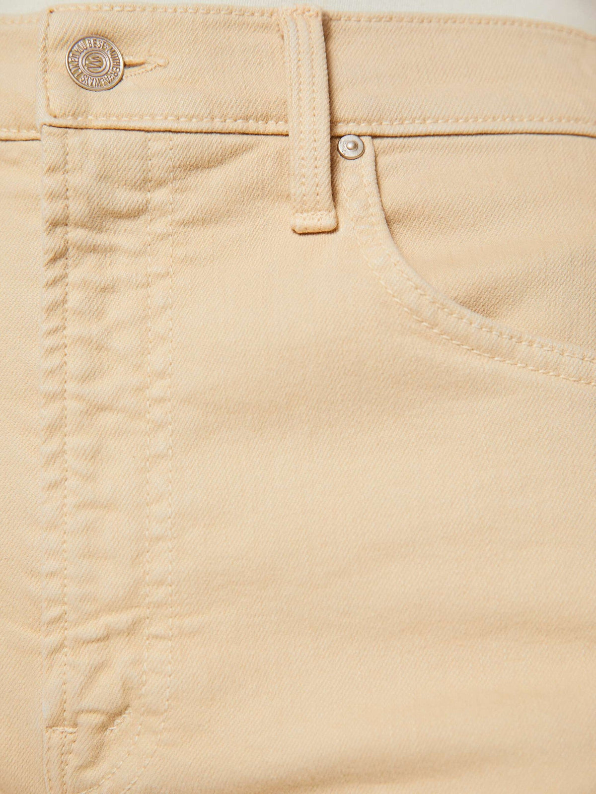 Mother Denim The Whole Lot Twist Zip Almond Buff