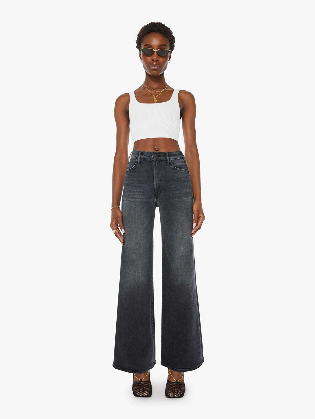 Mother Denim Alix Of Bohemia Fiona Gilded Coin Top Black