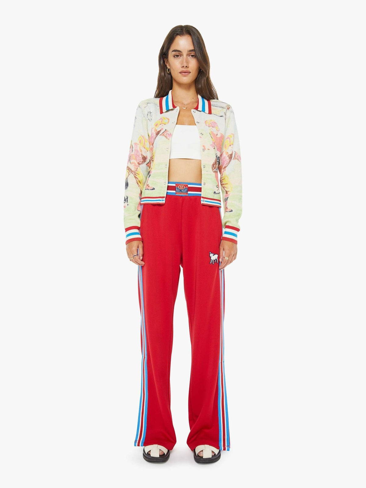 Mother Denim The Slim Raquette Cardigan Scramble