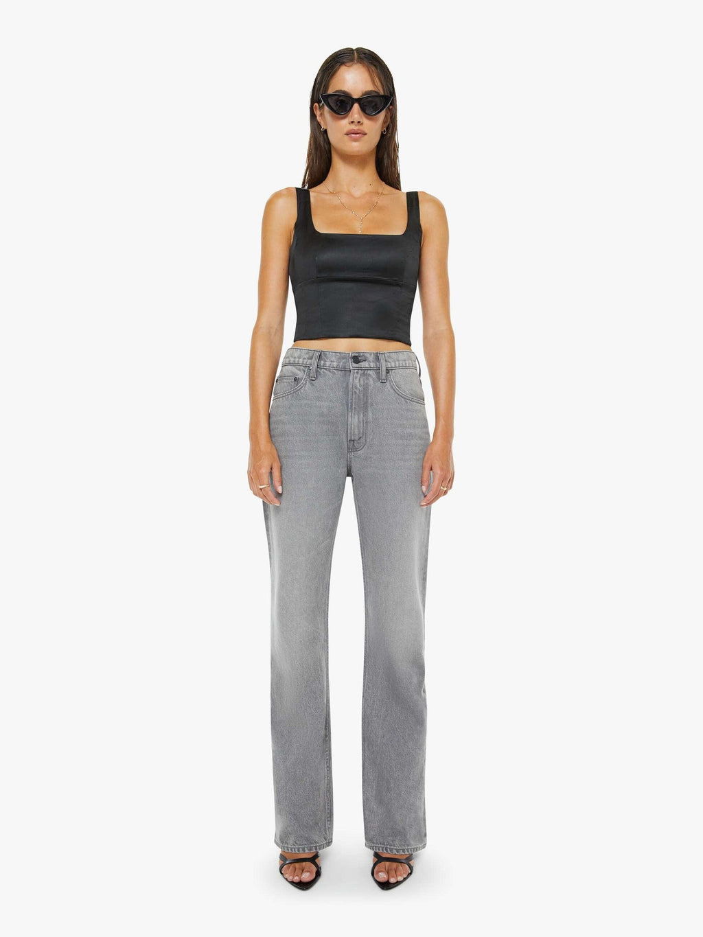 Mother Denim The Half Square Antique White