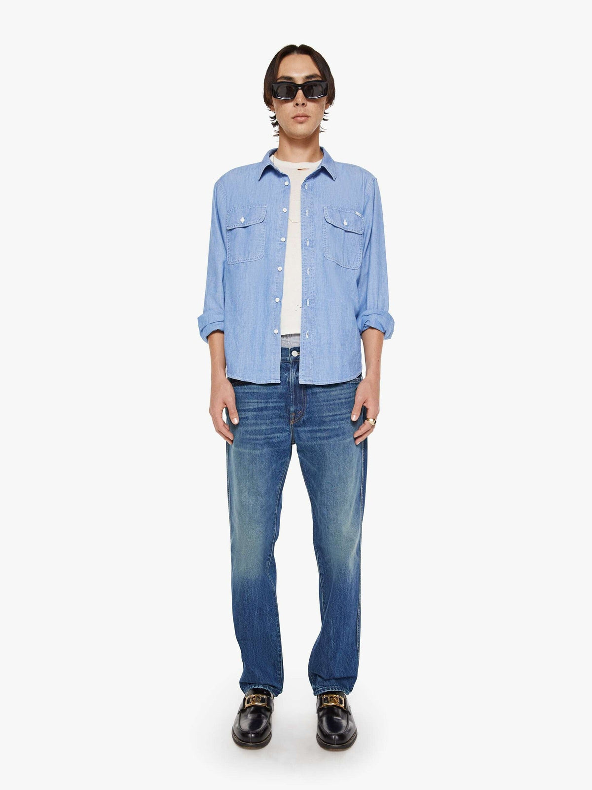 Mother Denim The Rounded Freeze Blue (Medium)