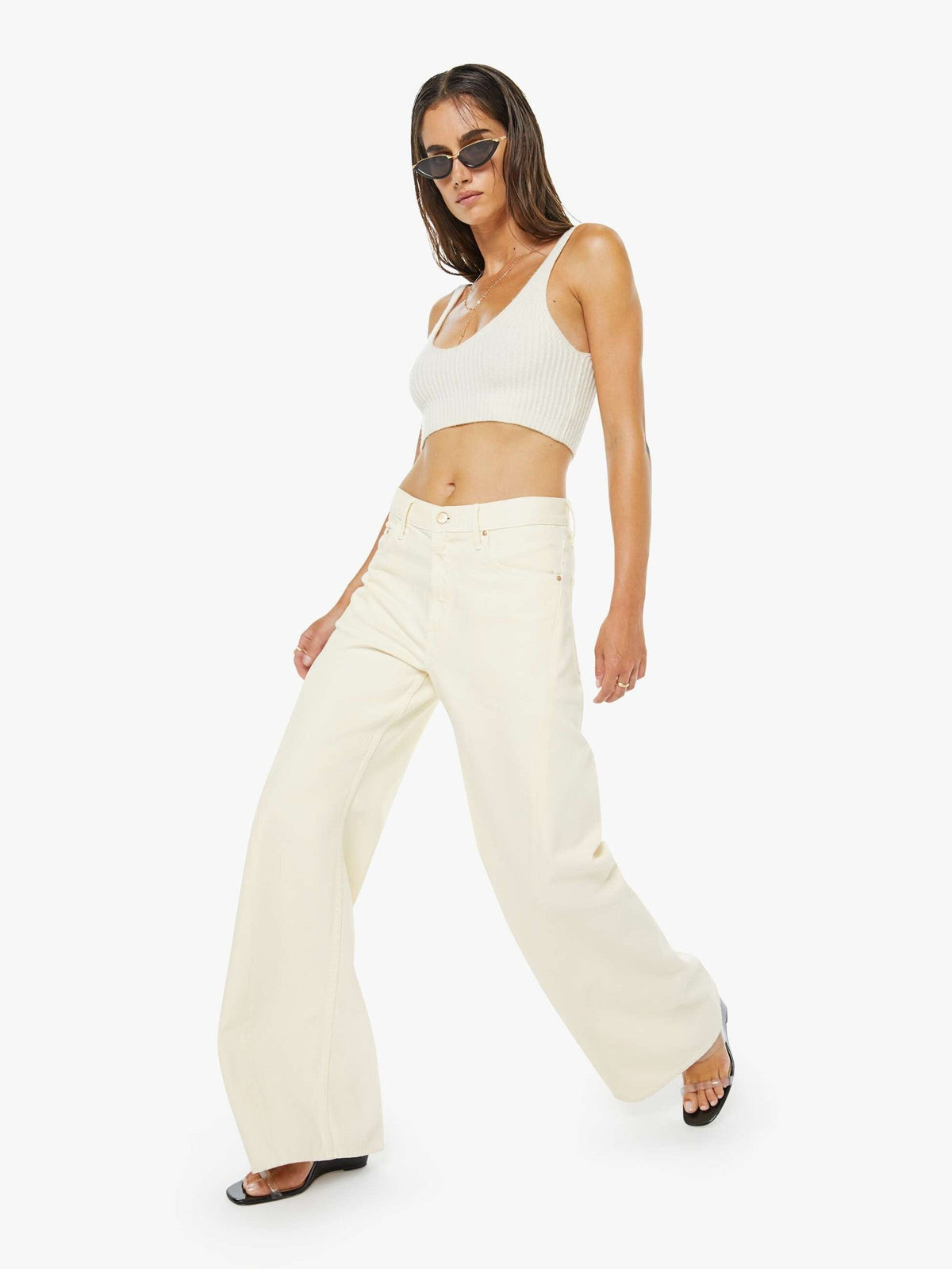 Mother Denim The Lemon Twist Sneak Natural