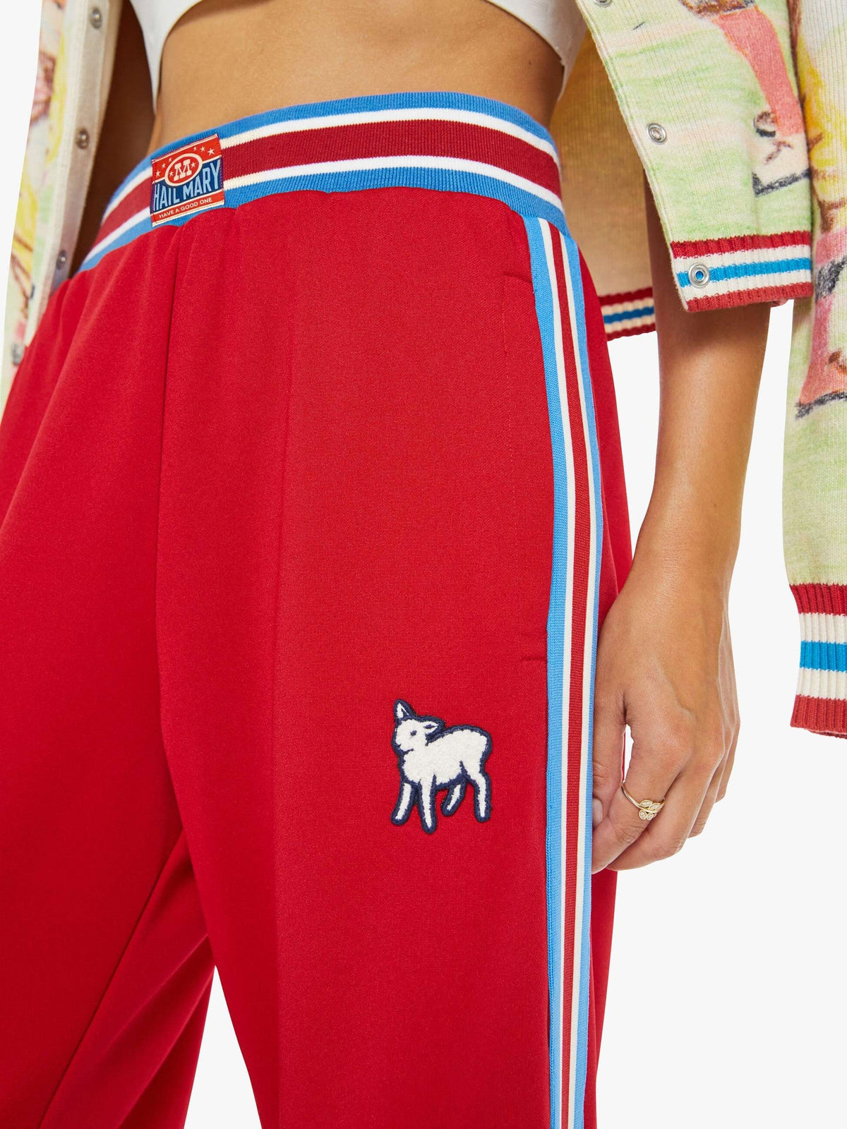 Mother Denim The Sport Rib Personal Best Sneak Tango Red