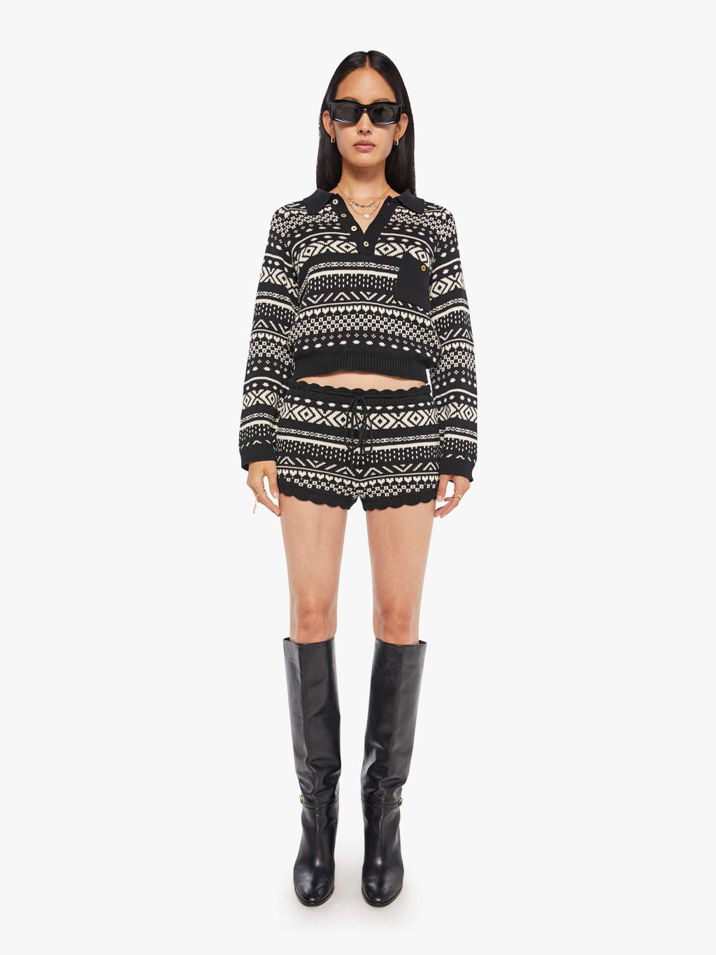 Mother Denim Alix Of Bohemia Shea Short BLACK MARBLE