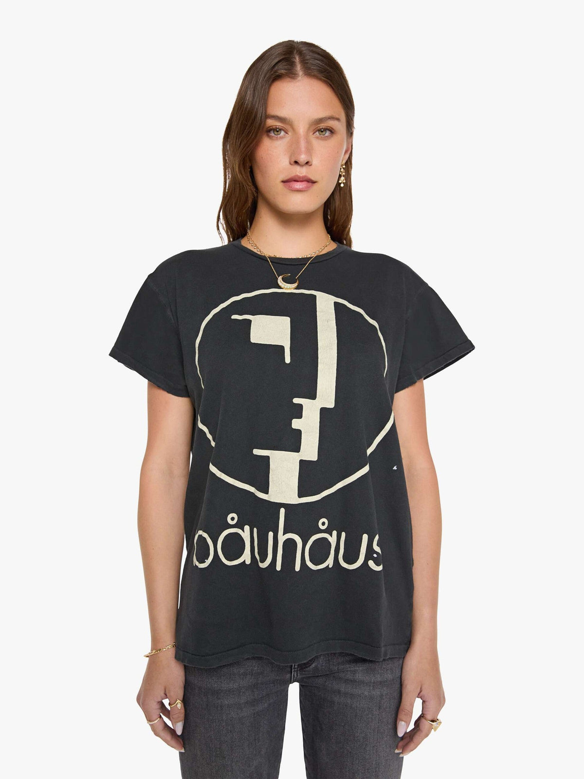 Mother Denim MadeWorn Bauhaus Tee Black (Charcoal)