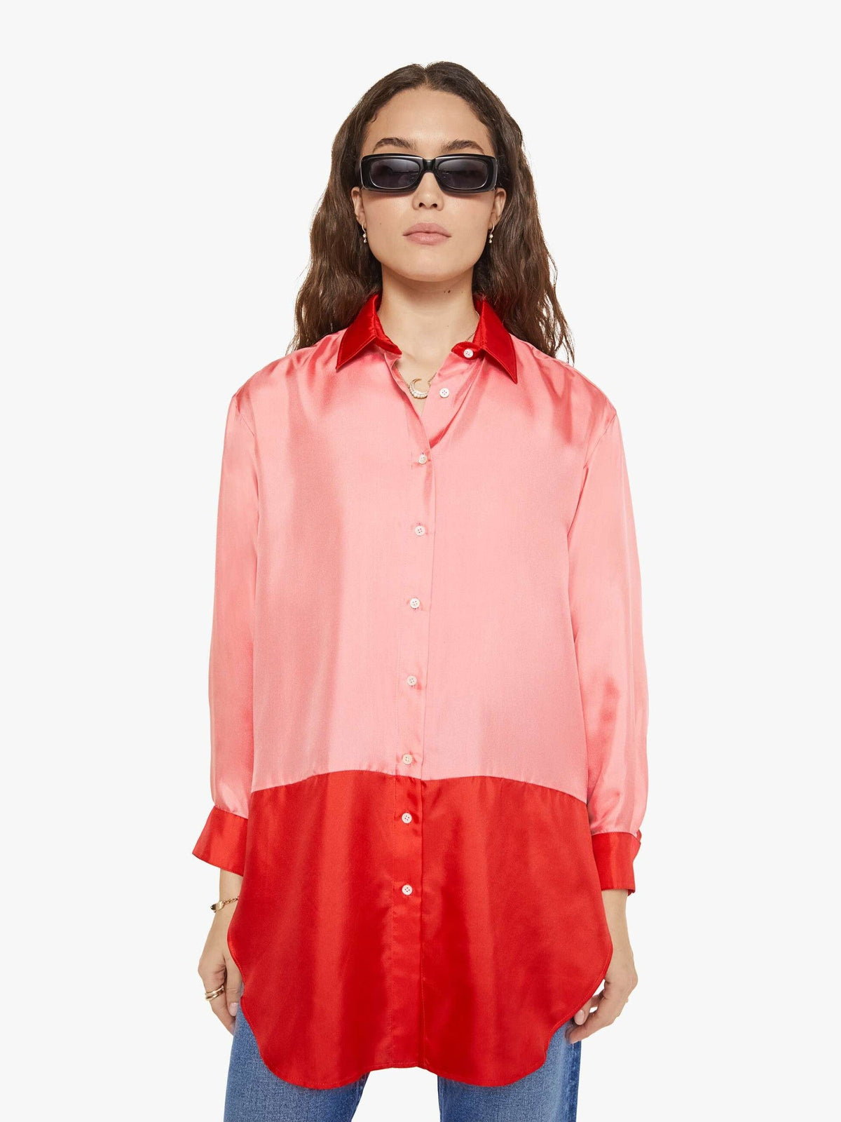 Mother Denim La Prestic Ouiston Liquette Top ROSE MIX