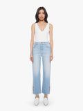 Mother Denim The Rambler Zip Slice Hover Fray Blue (Light-Pastel)