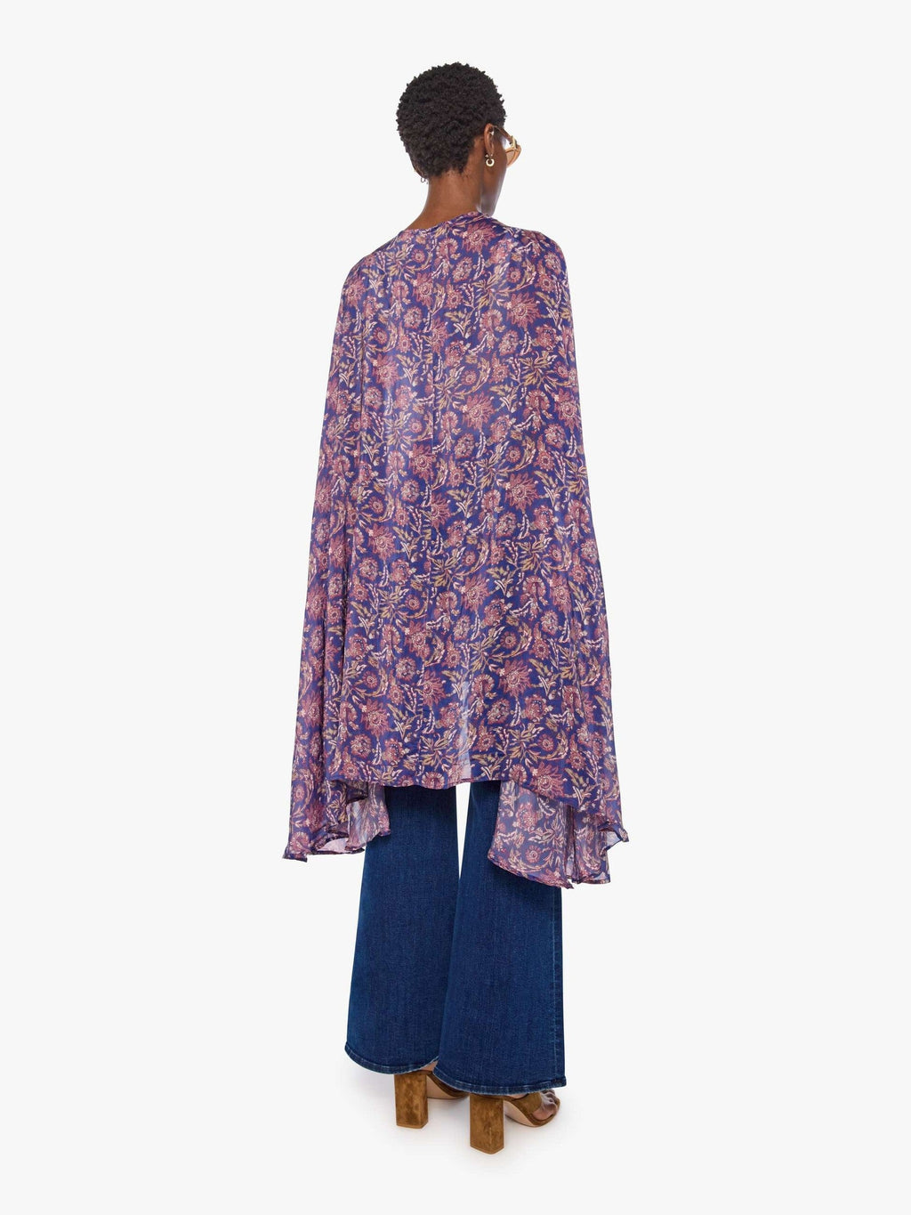 Mother Denim Natalie Martin Karis Long Cape ARTICHOKE MARINER