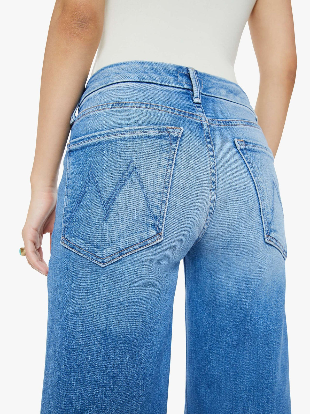 Mother Denim PETITES The Lil Roller Fray Blue (Medium)