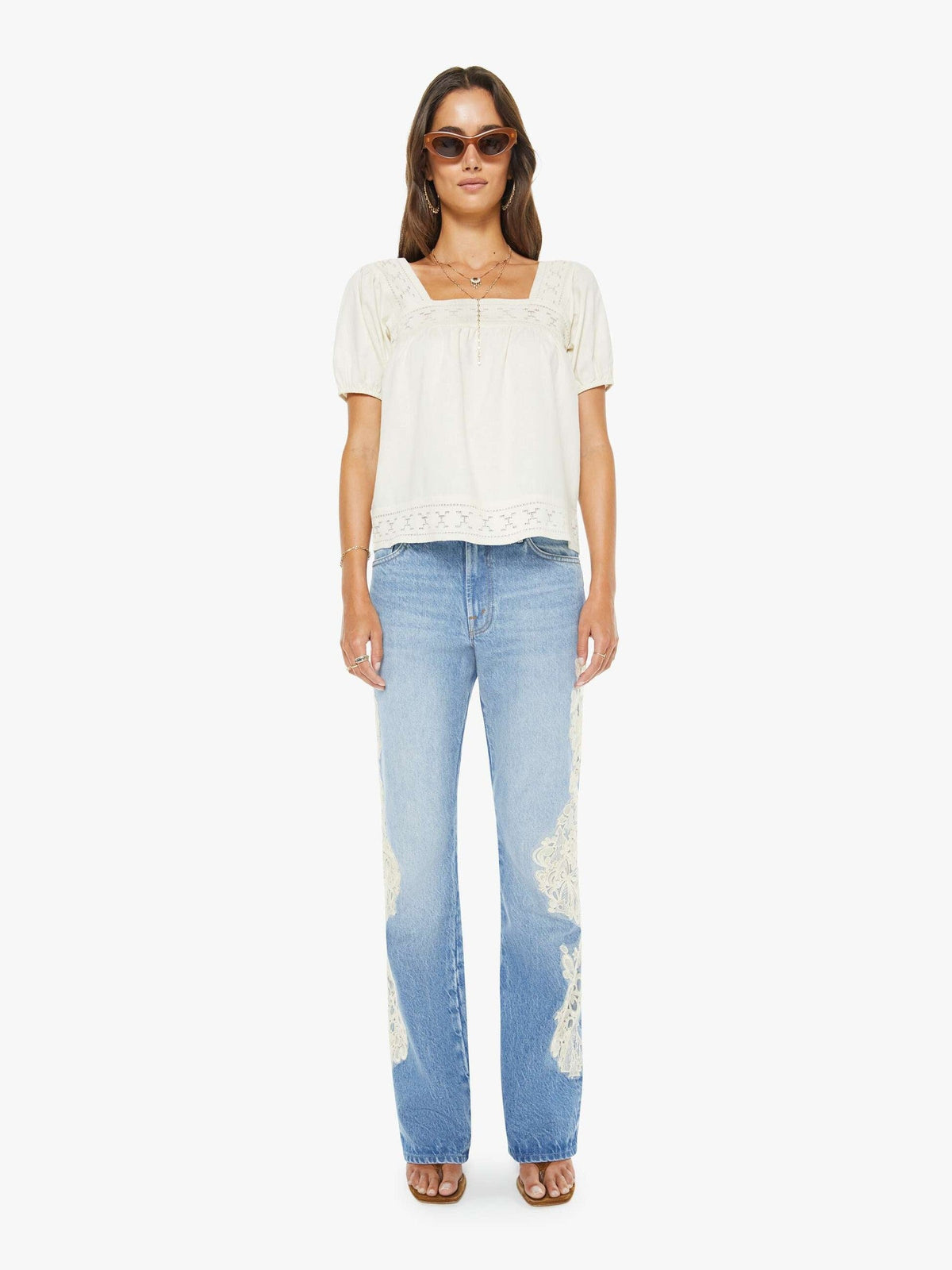 Mother Denim The Memory Lane Puff Sleeve Early Bird