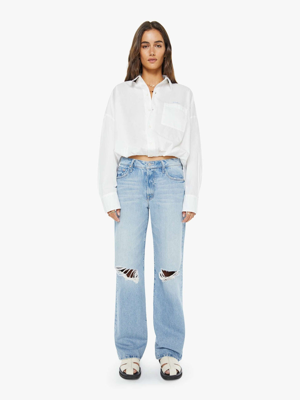Mother Denim The Flirt Squad Antique White