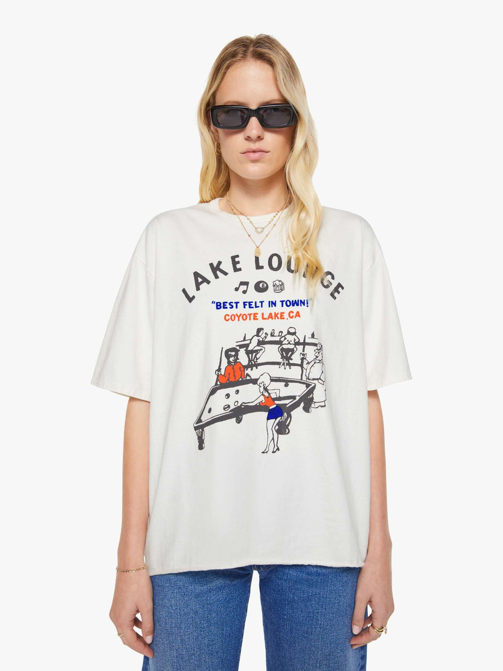 Mother Denim The Cut Off Coops Tee White