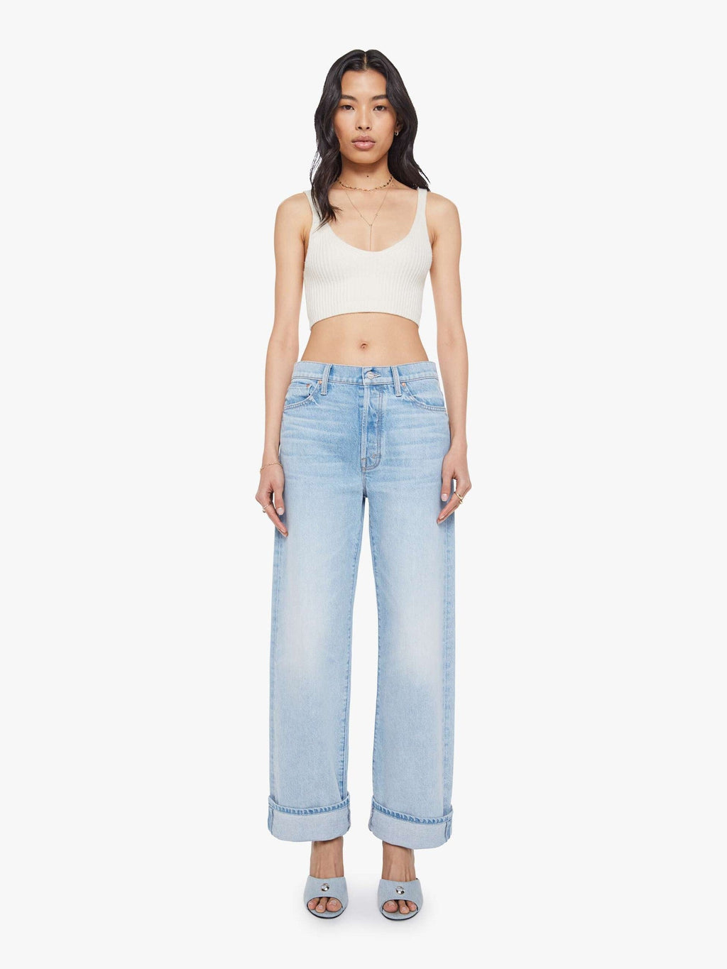 Mother Denim The Crop Jumper Blurred Lines