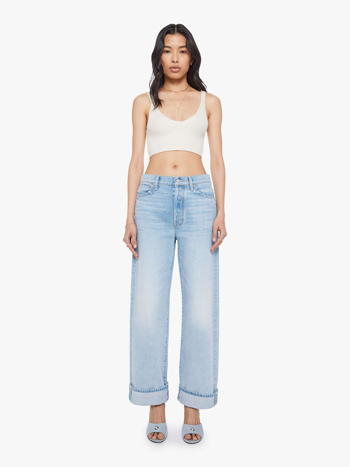 Mother Denim The Crop Jumper Blurred Lines
