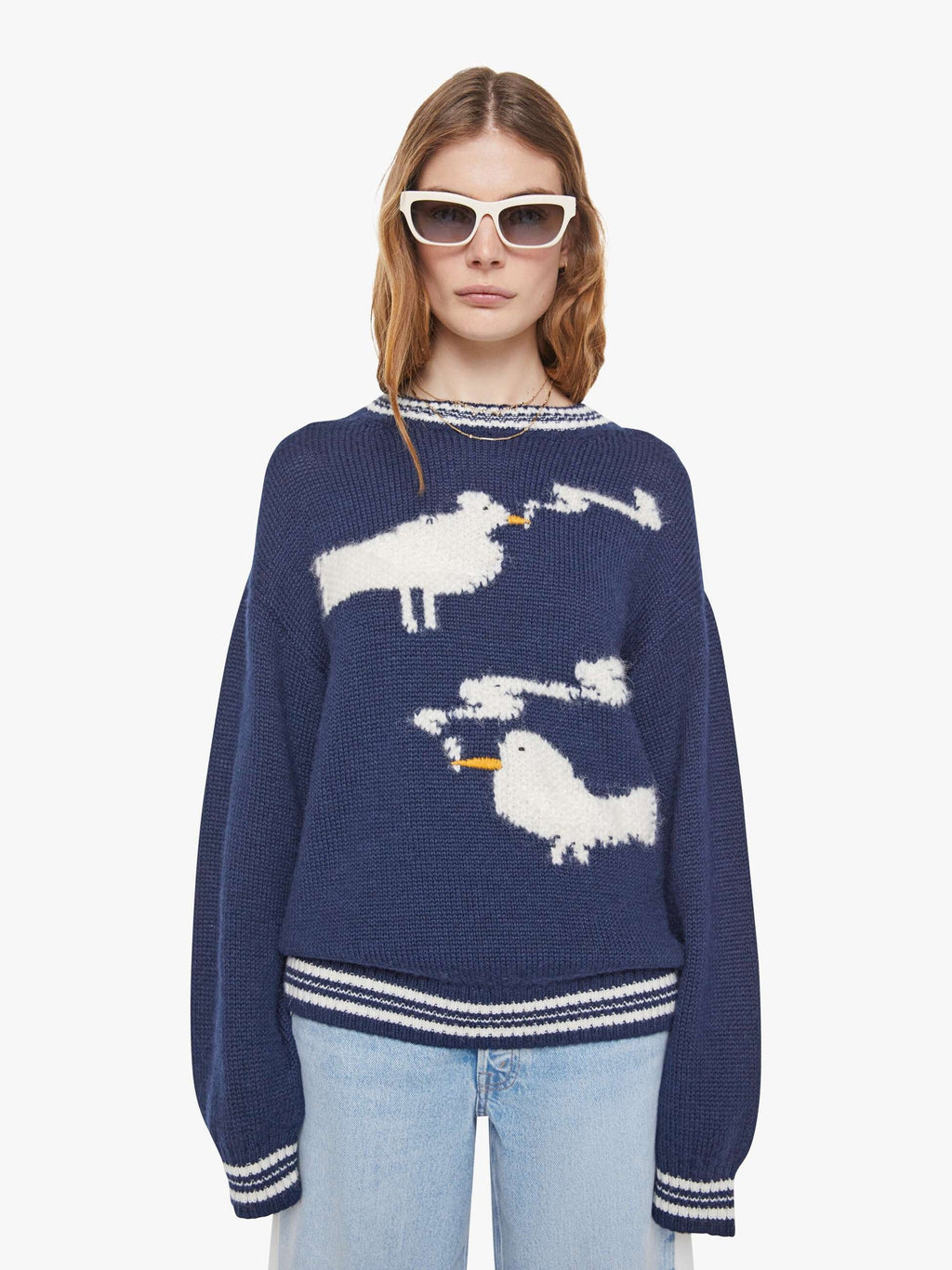 Mother Denim The Oversized Jumper Blue (Navy)