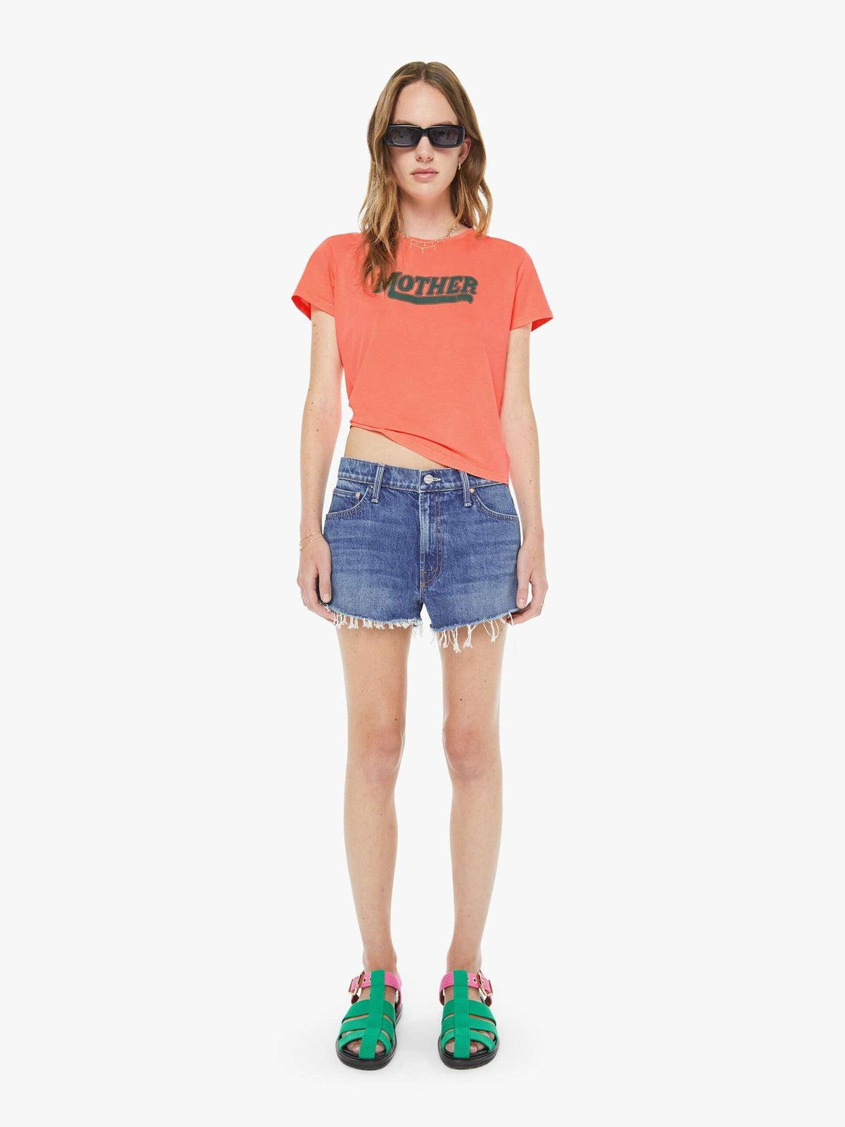 Mother Denim The Dodger Short Short Fray Green Thumb