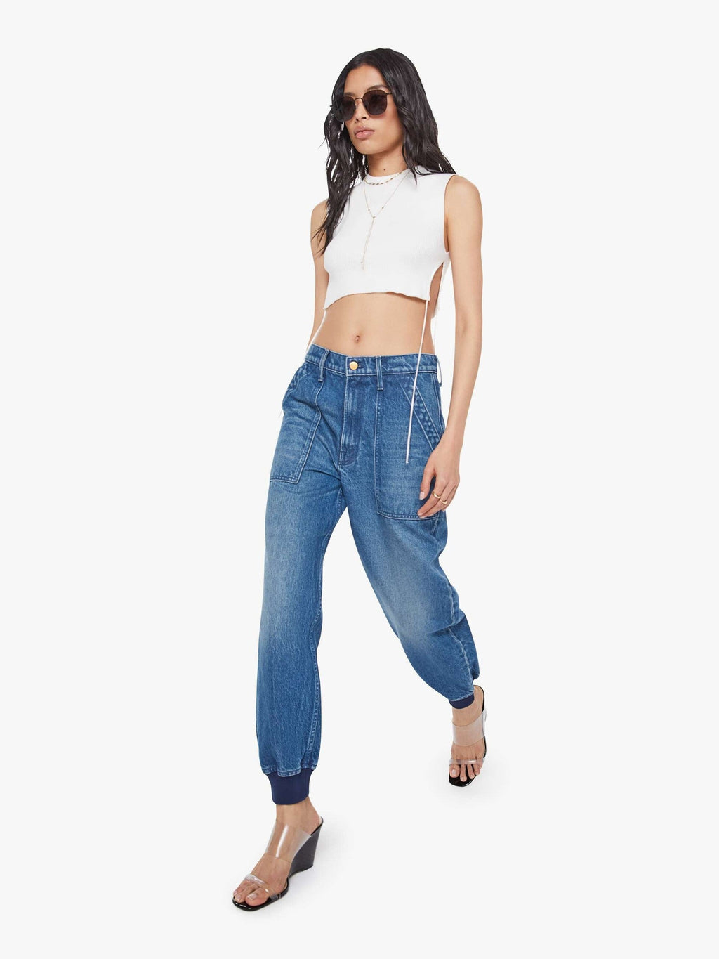 Mother Denim SNACKS! The Peeler Jogger Ankle Blue (Medium)
