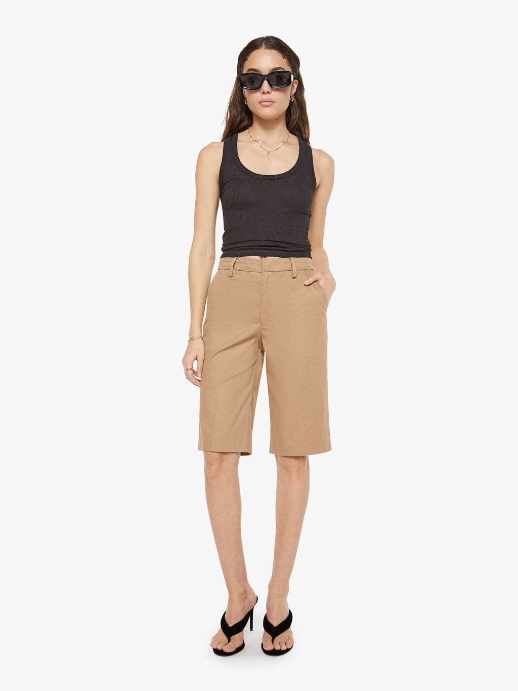 Mother Denim SPRWMN Bermuda Trousers White (Open)