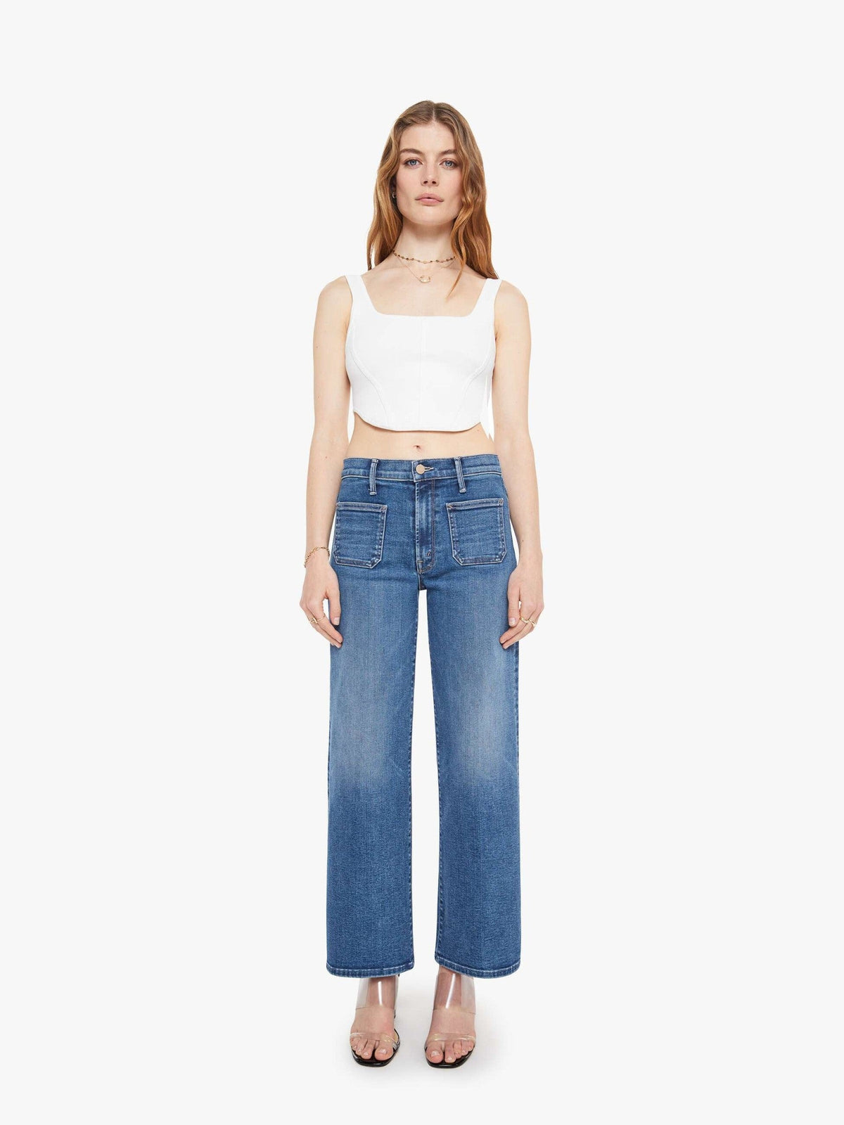 Mother Denim The Patch Pocket Mid Rise Maven Ankle Let\u0026#39;s Split