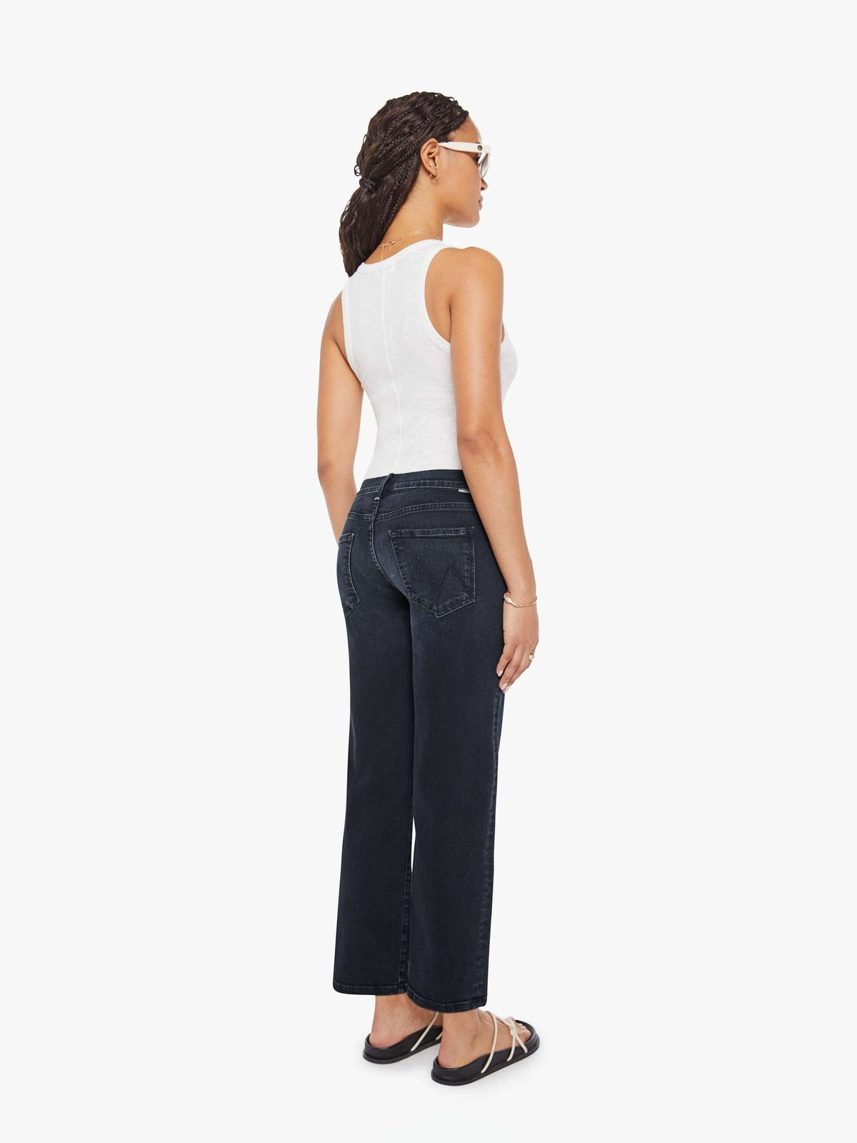 Mother Denim PETITES The Lil Mid Rise Zip Rambler Black