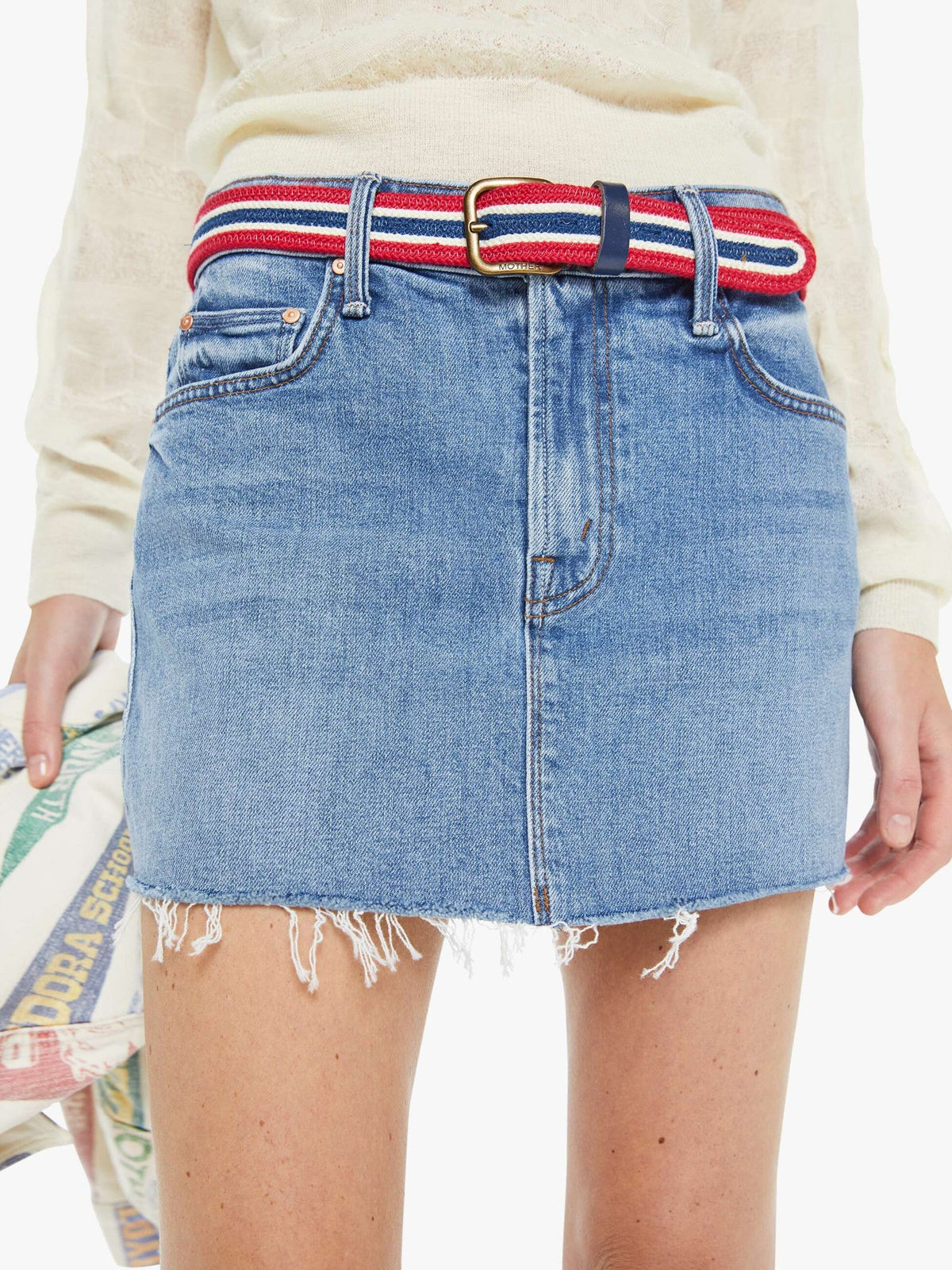 Mother Denim The Ditcher Mini Fray Heads Or Tails