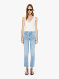 Mother Denim The Mid Rise Dazzler Ankle Fray Blue (Medium)